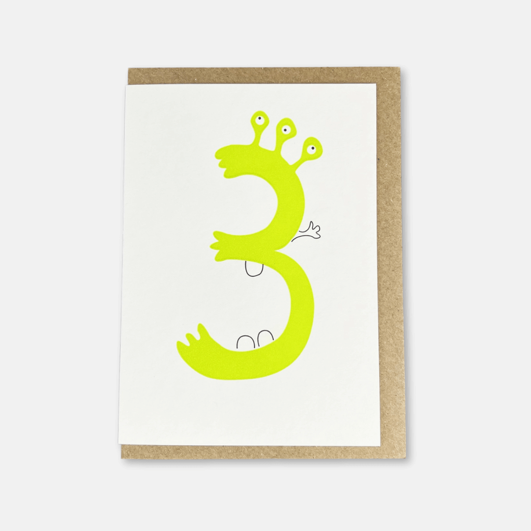 Alien Third Birthday Greetings Card