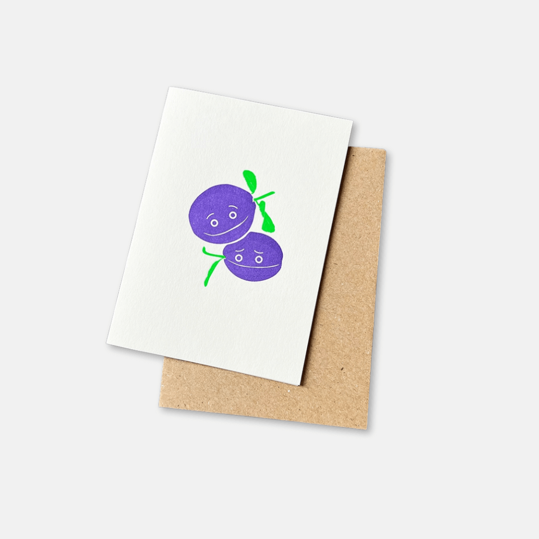 Glum Plum Mini Greetings Card
