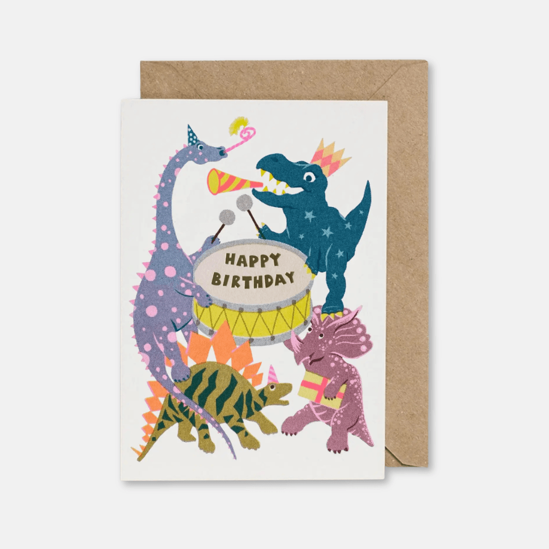 Dinosaur Party Birthday Greetings Card