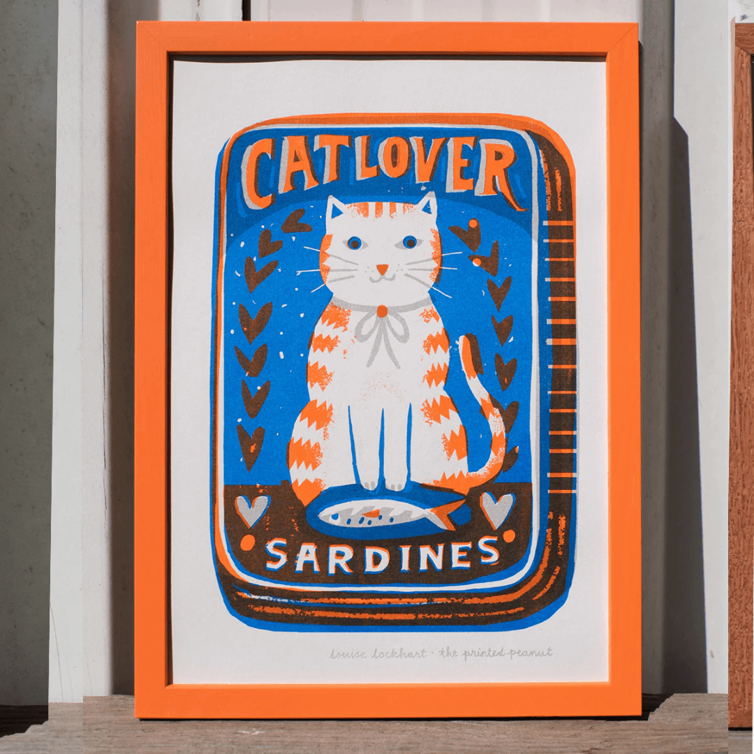 Cat Lover A4 Riso Print