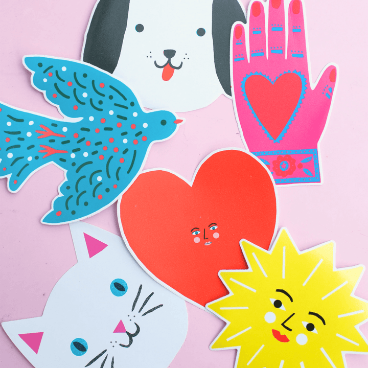 Smiling Heart Vinyl Sticker