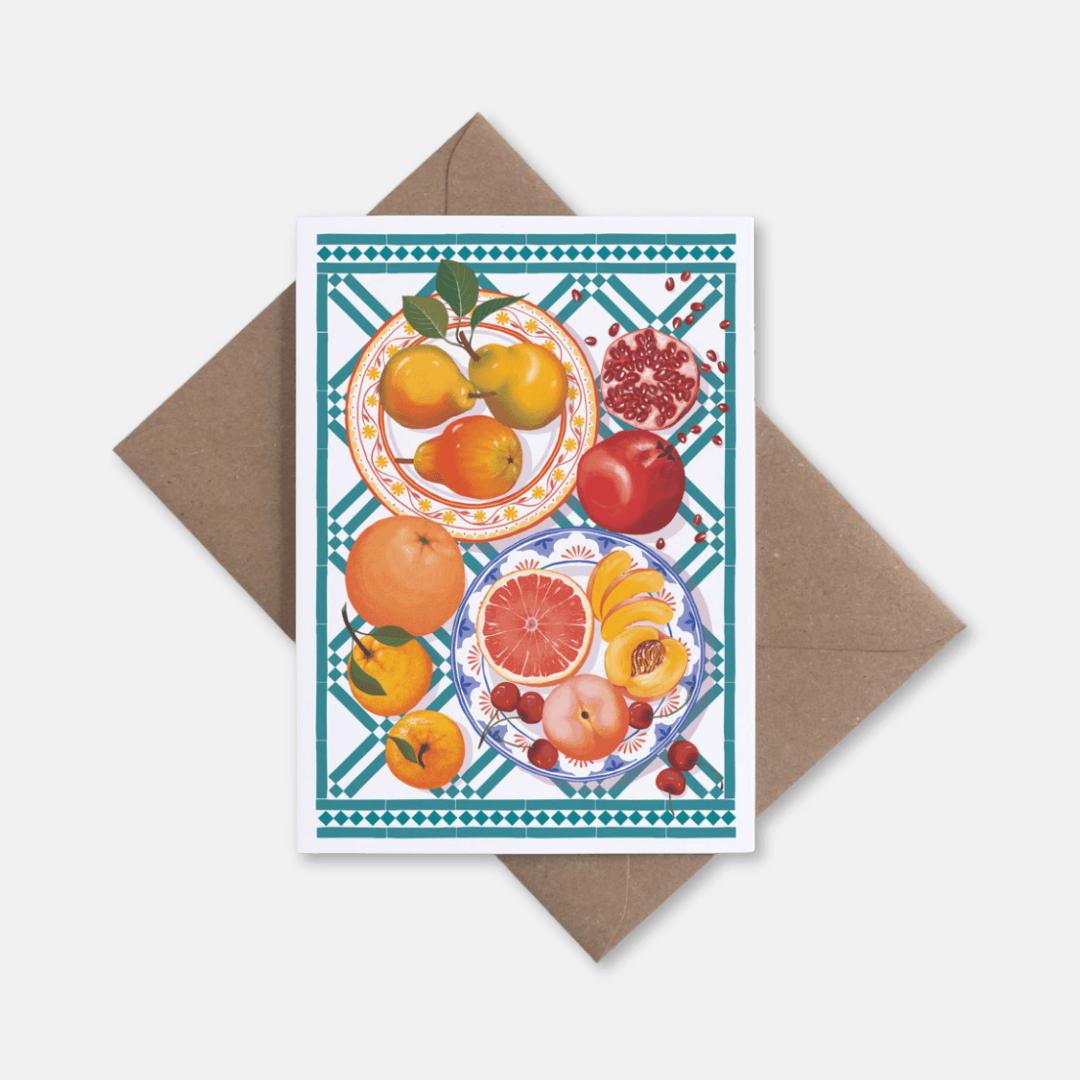 Fruits Tablescape Greetings Card