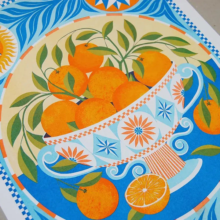 Orange Bowl A3 Risograph Print