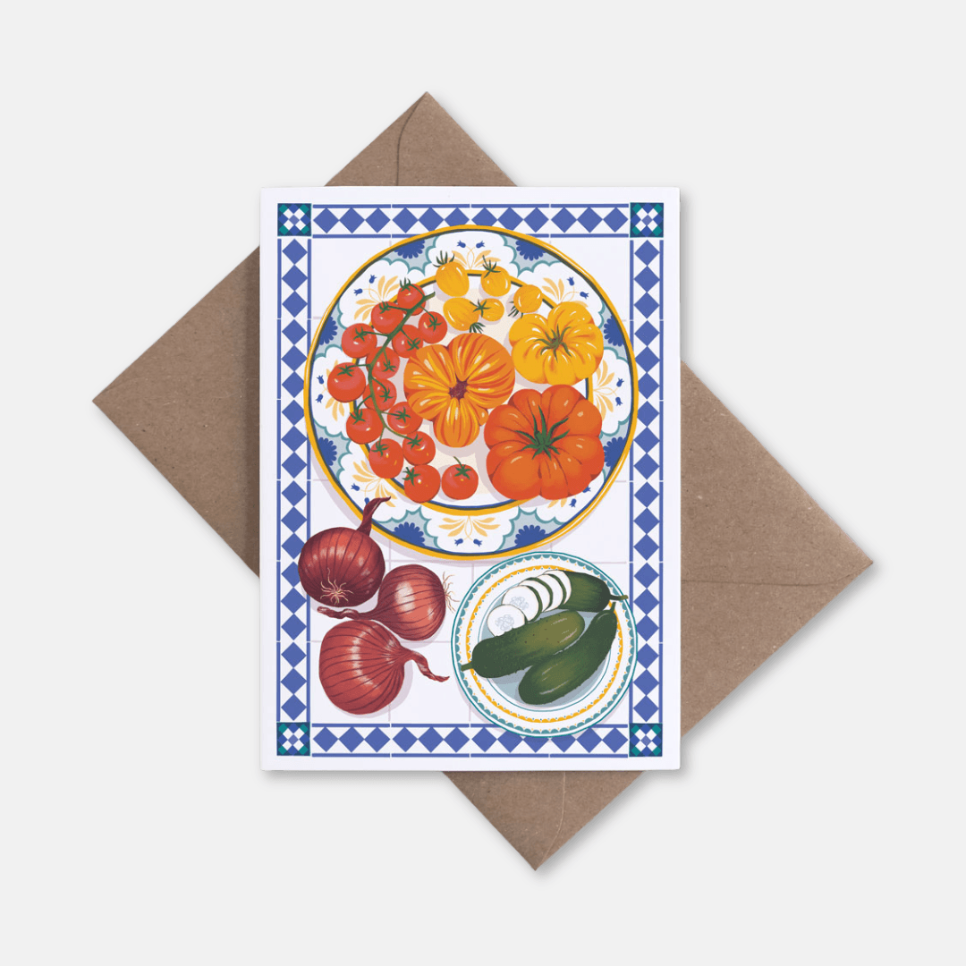 Vegetables Tablescape Greetings Card