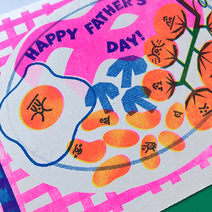 Father's Day Fry Up Riso Greetings Card