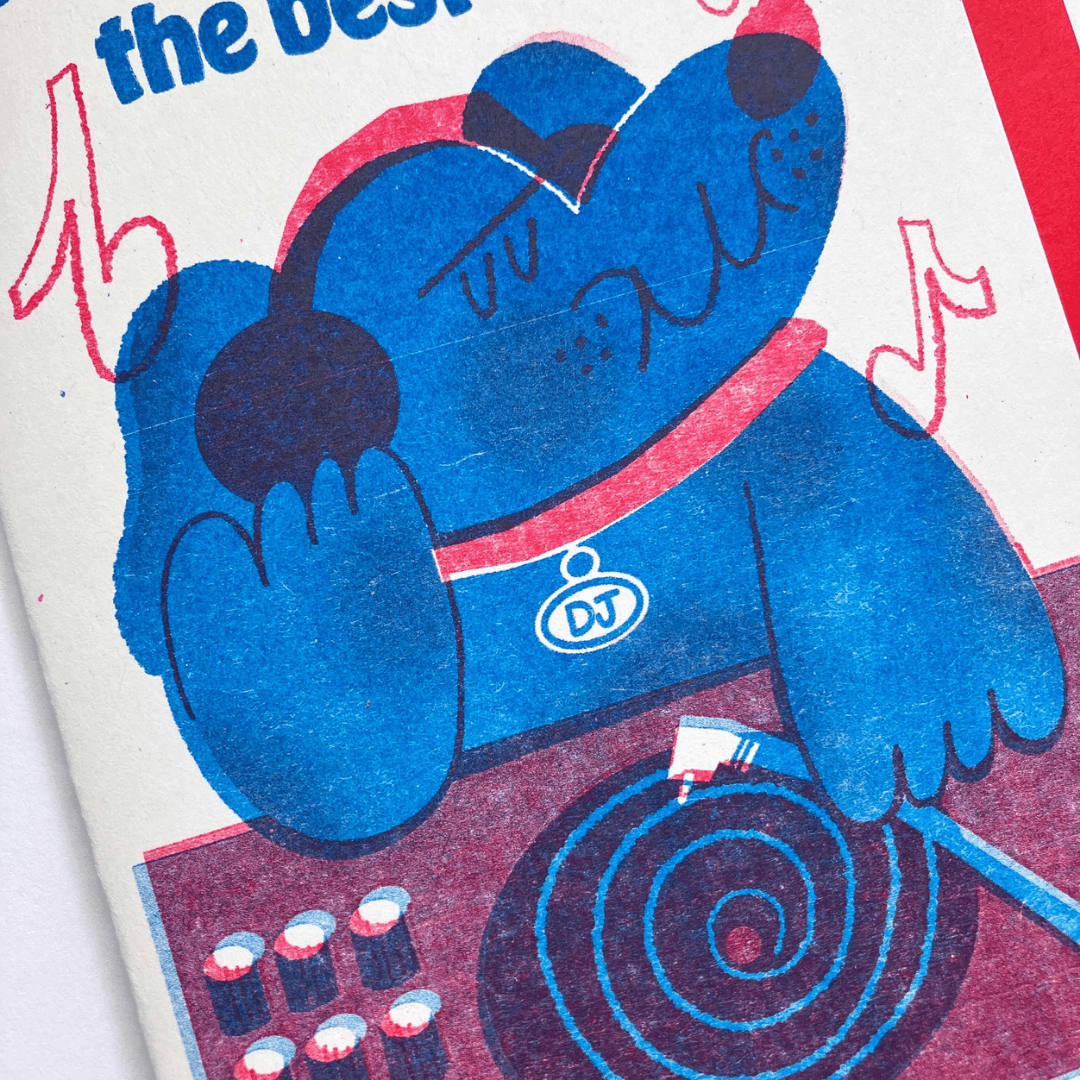 Record Dad Riso Greetings Card