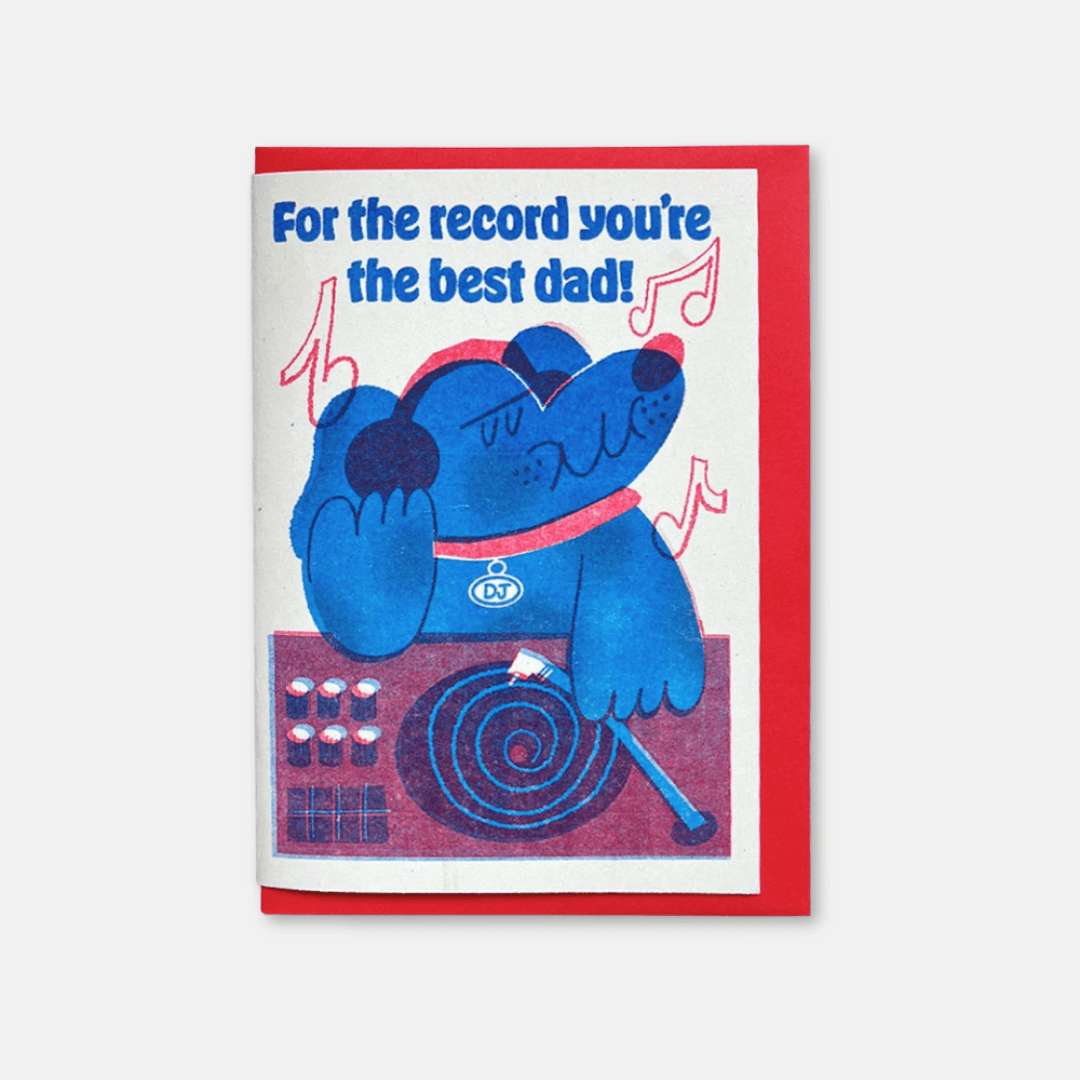 Record Dad Riso Greetings Card
