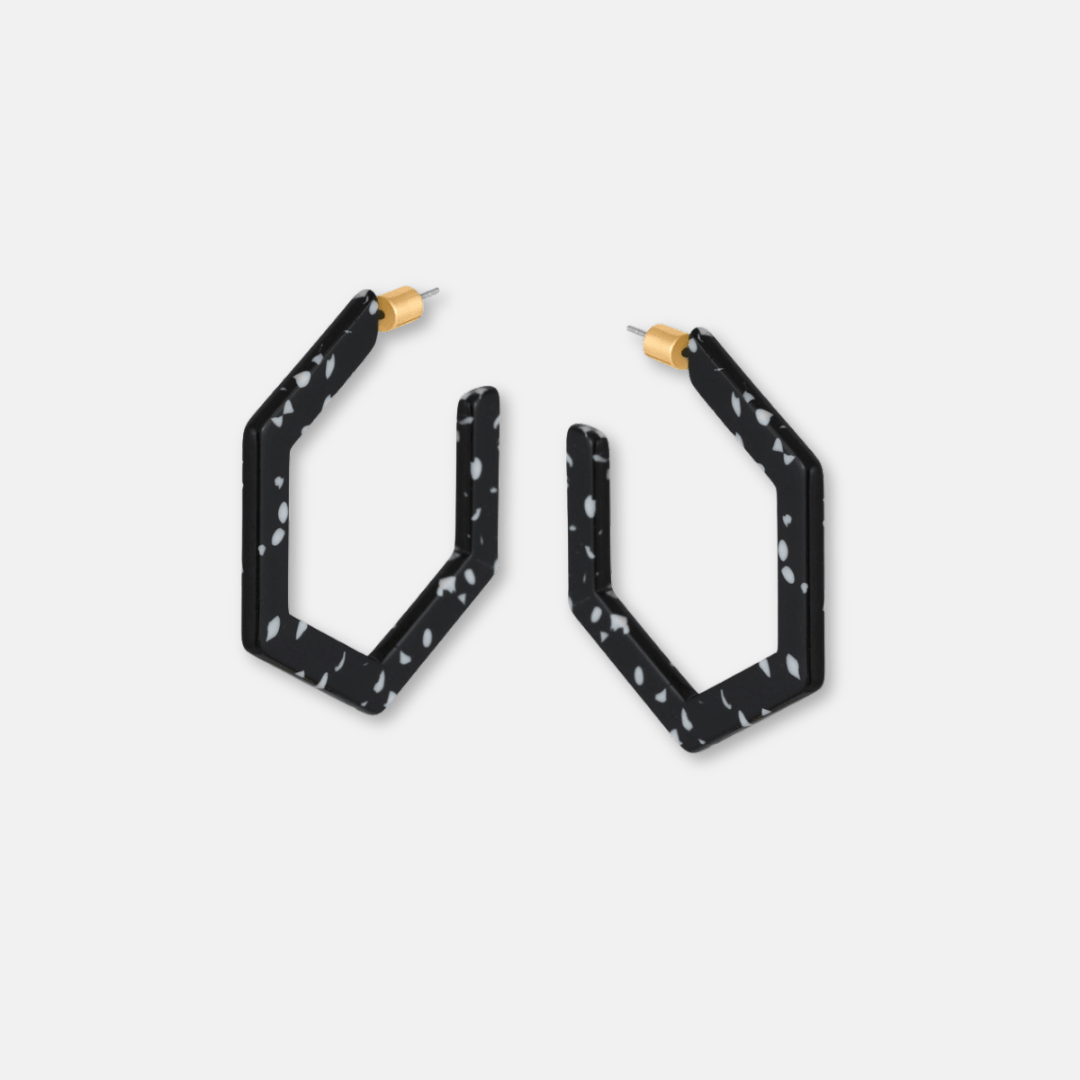 Hexagon Hoop Earrings