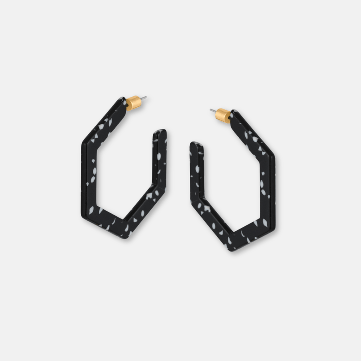 Hexagon Hoop Earrings