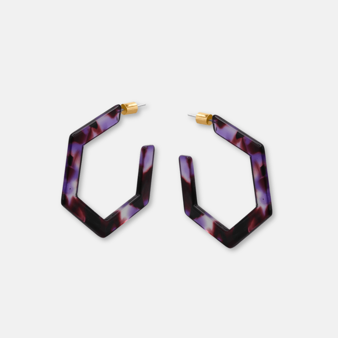 Hexagon Hoop Earrings