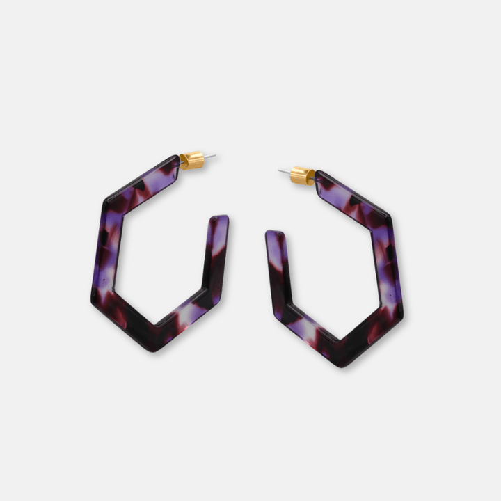 Hexagon Hoop Earrings
