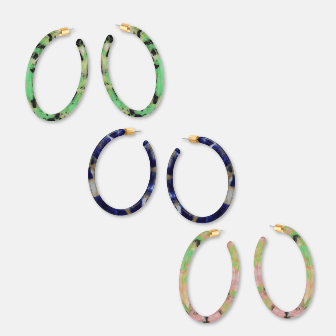 Thin Resin Hoop Earrings
