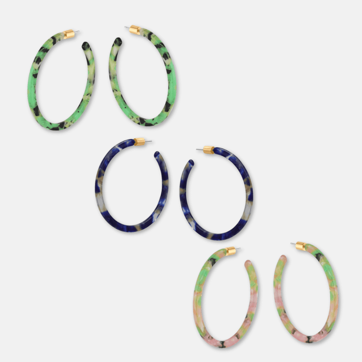 Thin Resin Hoop Earrings
