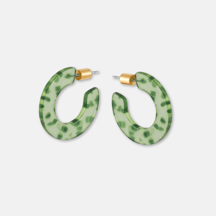 Small Flat Hoop Resin Earrings