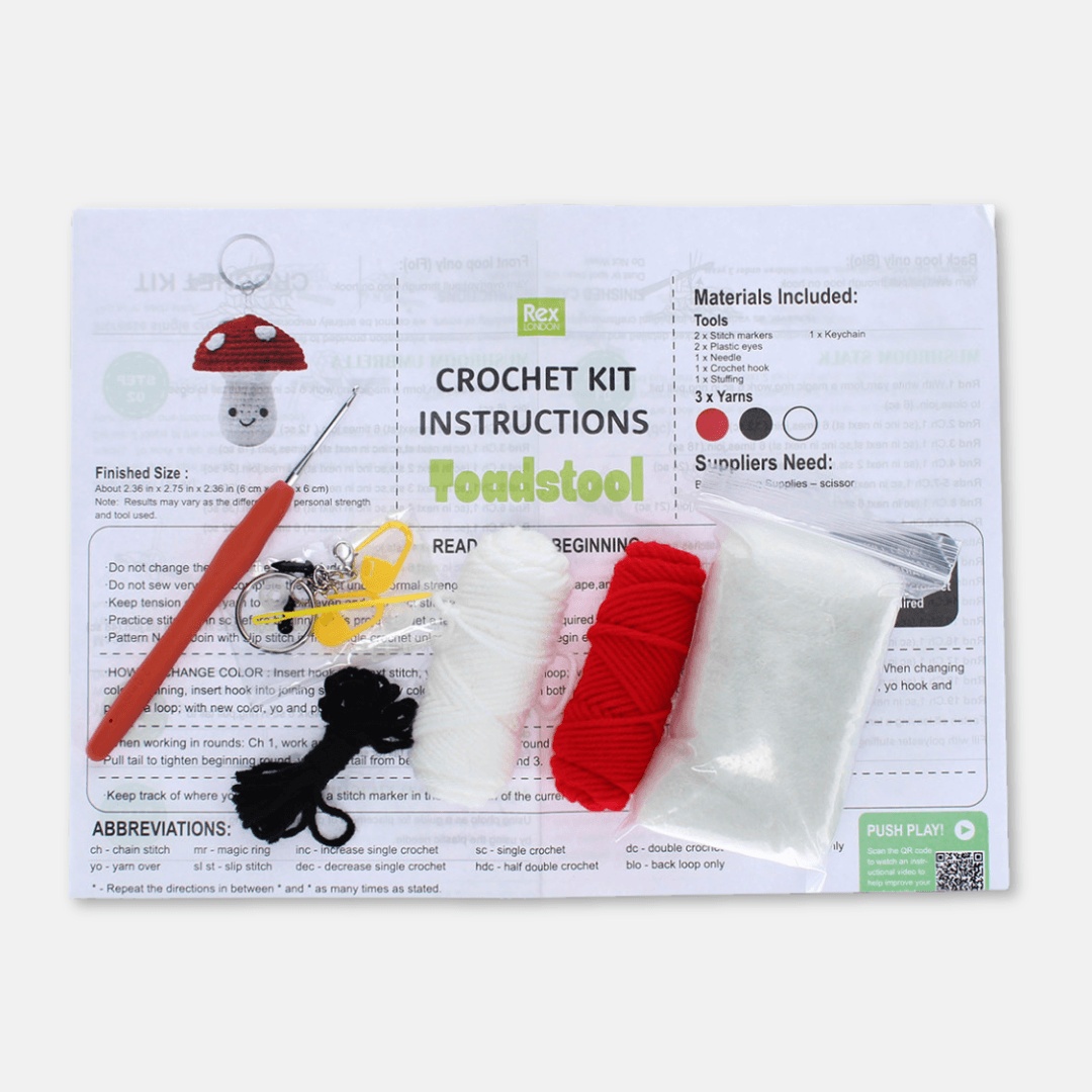 Mushroom Keyring Crochet Kit