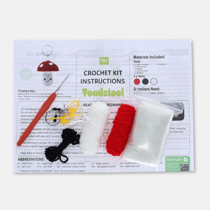 Mushroom Keyring Crochet Kit