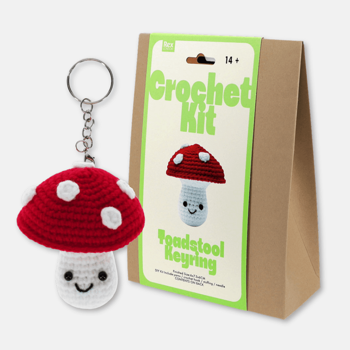 Mushroom Keyring Crochet Kit