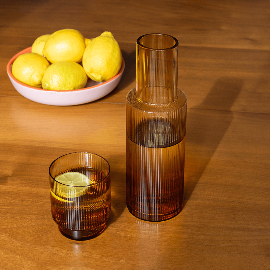 Ribbed Glass Carafe