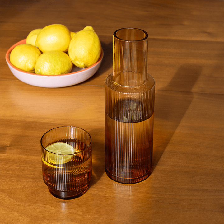 Ribbed Glass Carafe