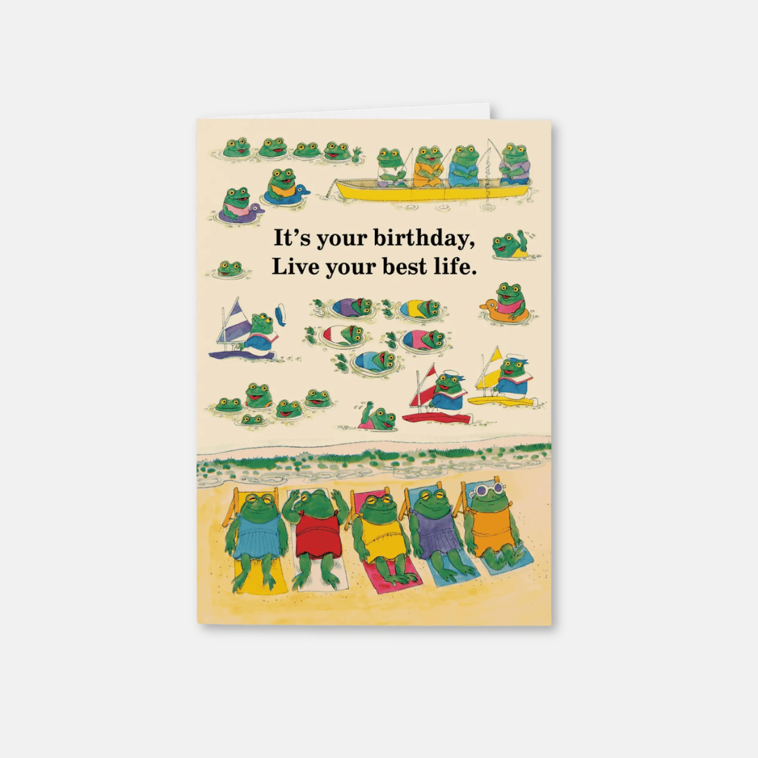Live Your Best Life Frogs Greetings Card