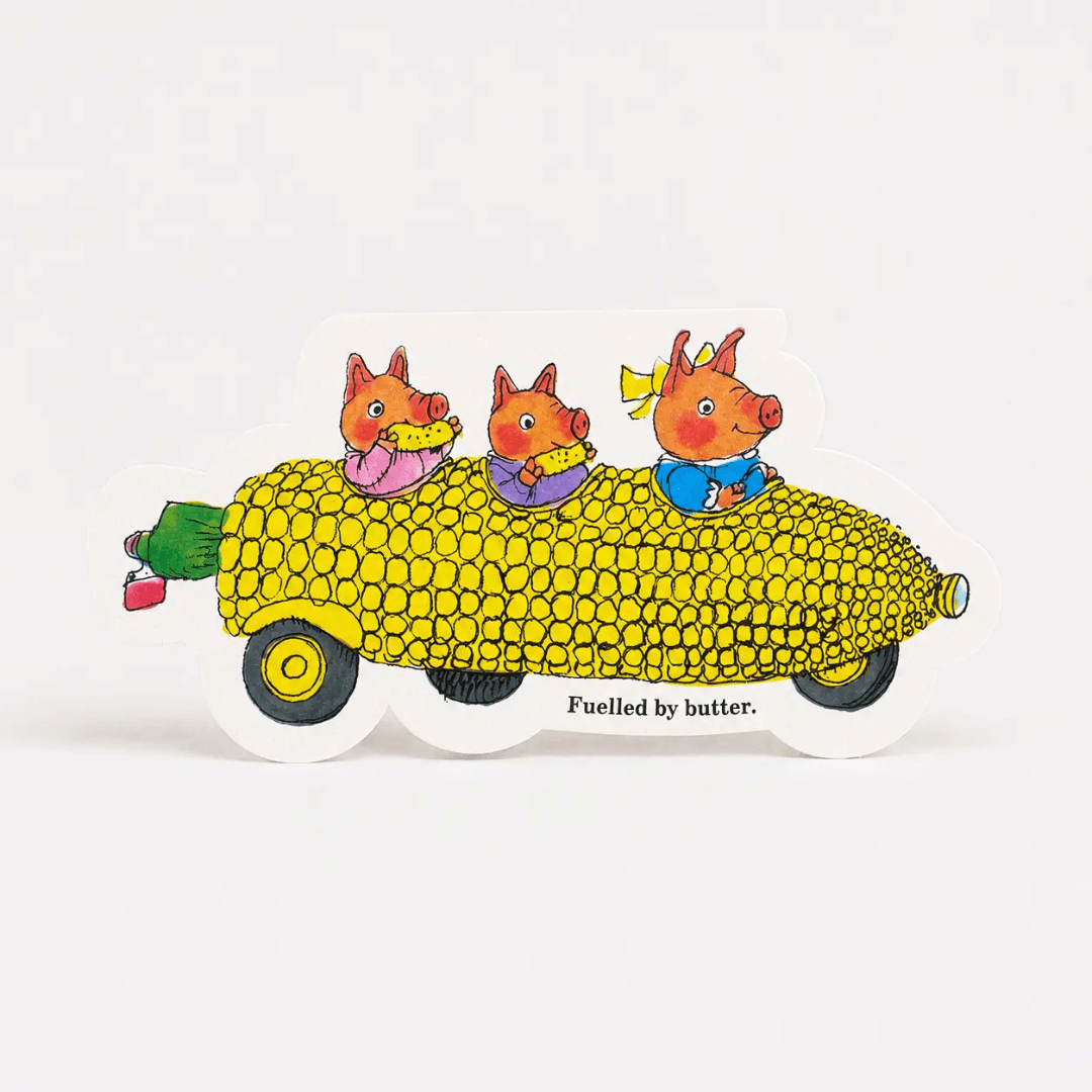 Corn on the Cob Car Greetings Card