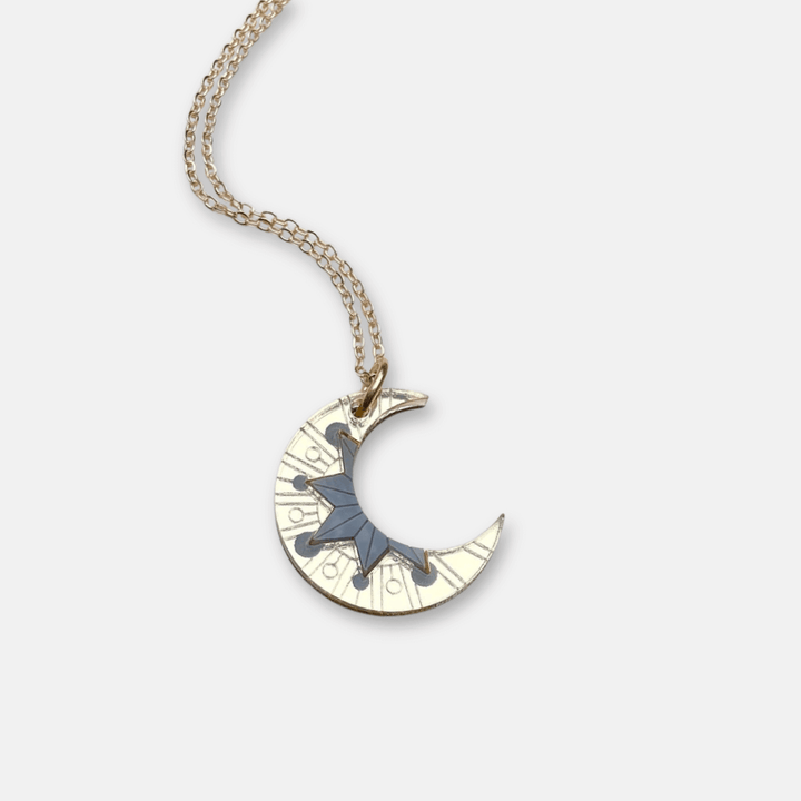 Gold Aurora Moon Pendant Necklace