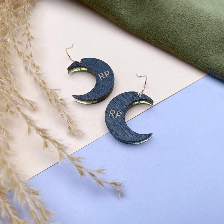 Gold Aurora Moon Drop Earrings
