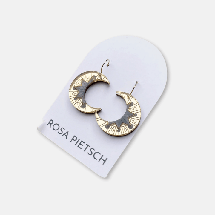 Gold Aurora Moon Drop Earrings