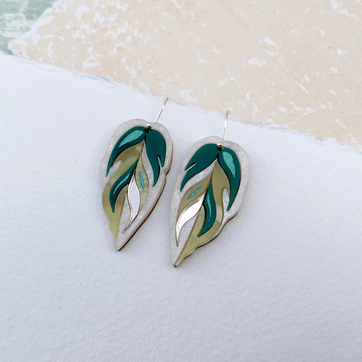 Calathea Leaf Hook Earrings