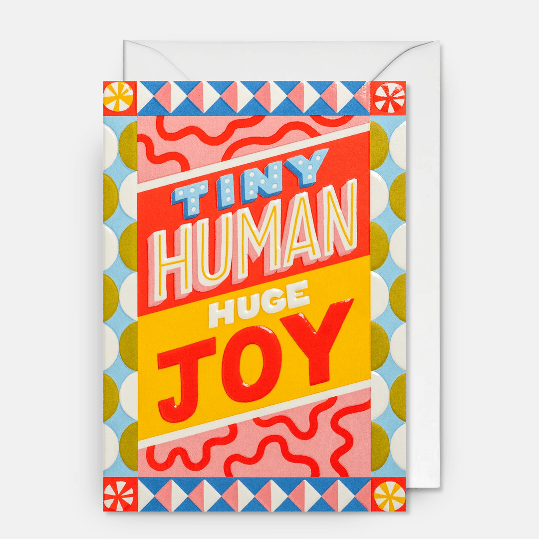 Tiny Human Huge Joy New Baby Greetings Card