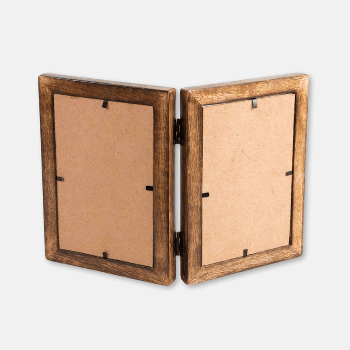Double Dark Wood Photo Frame