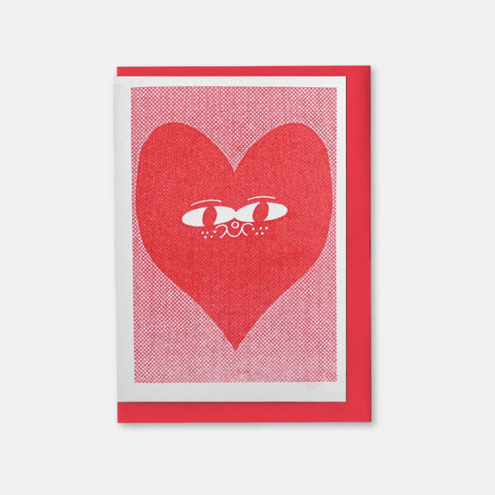Love Heart Riso Greetings Card