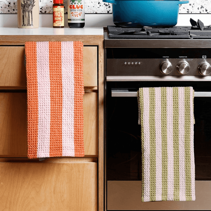 Pink Waffle Tea Towel Set