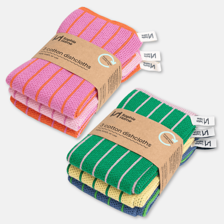 Reusable Striped Dishcloth Set