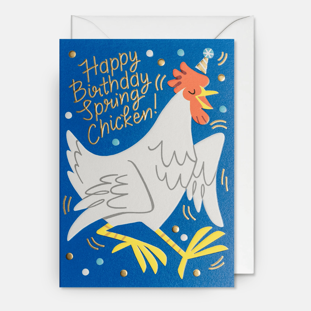Spring Chicken Birthday Greetings Card