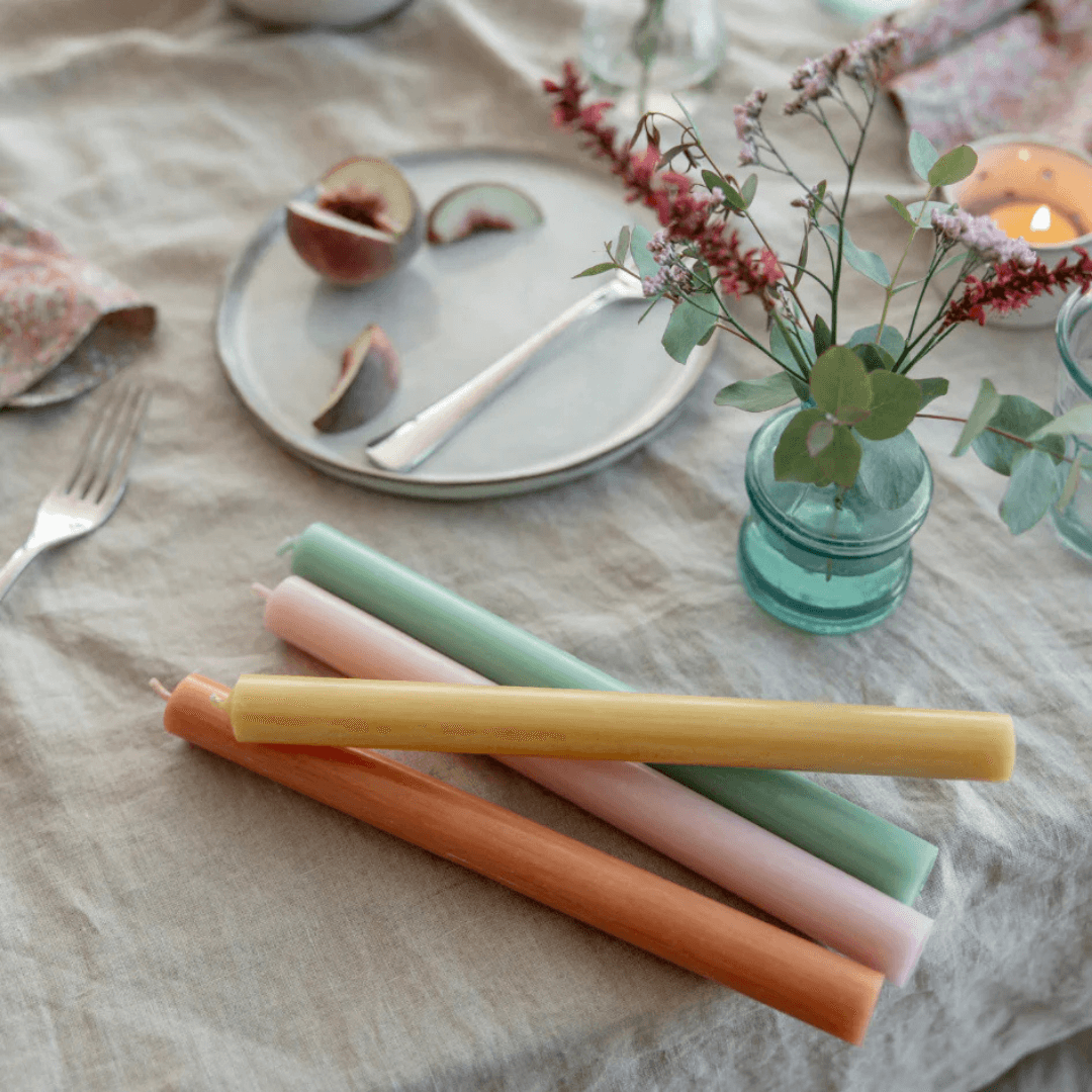 Rose Quartz Dinner Candle