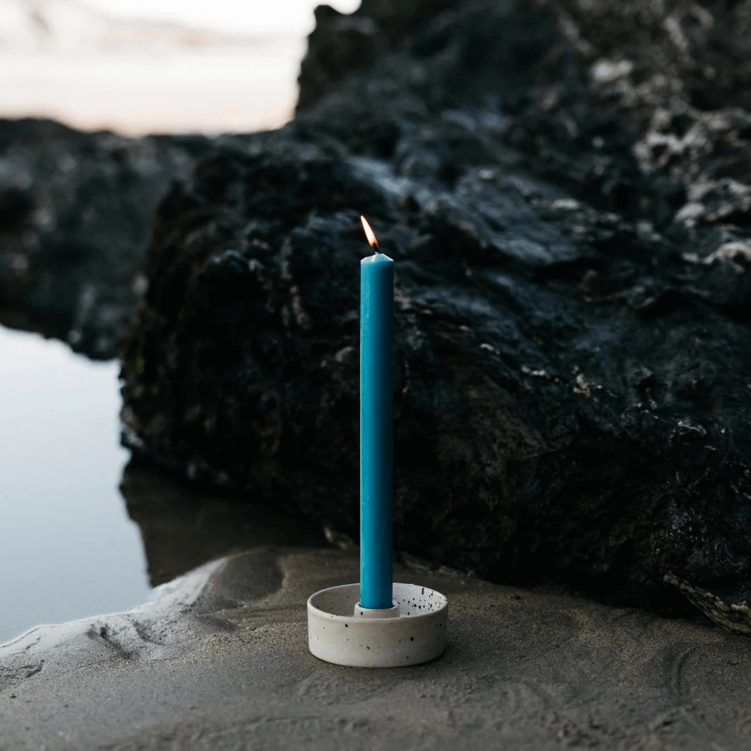 Tidepool Blue Dinner Candle