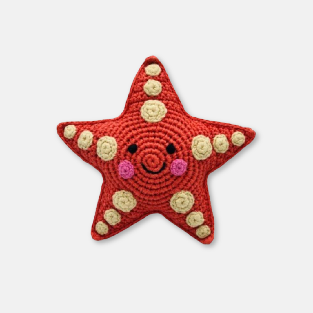 Starfish Organic Cotton Crochet Rattle