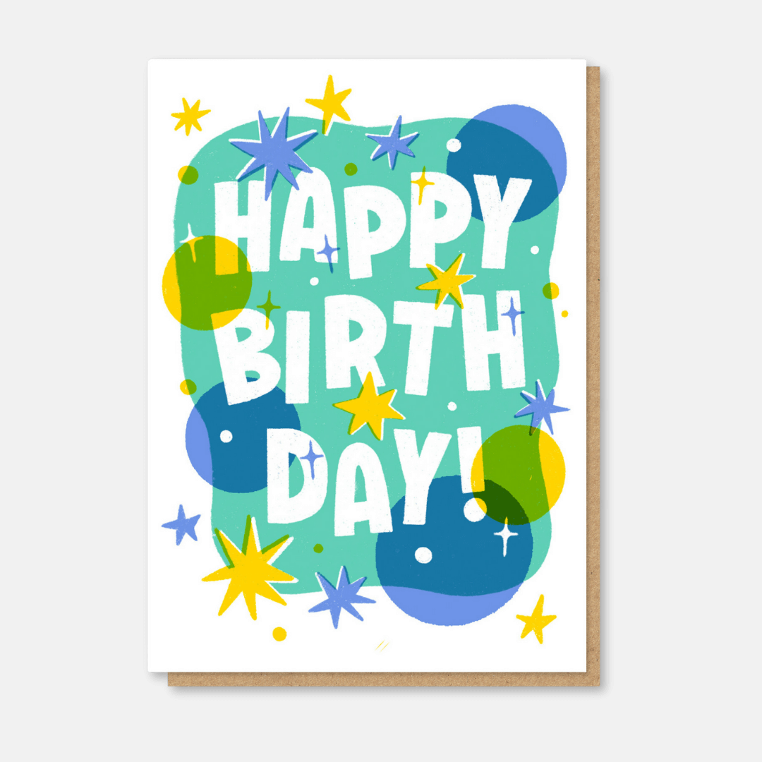 Birthday Pizzazz Letterpress Greetings Card