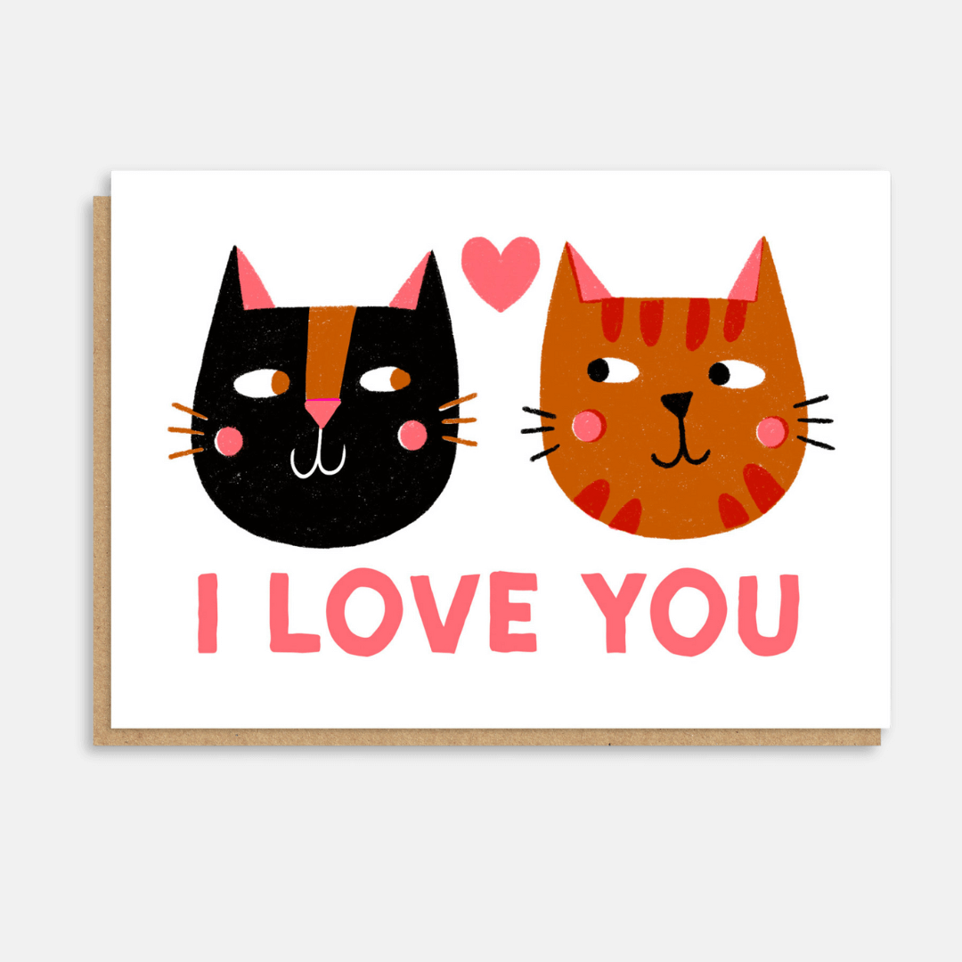 Cat's Eyes Letterpress Greetings Card