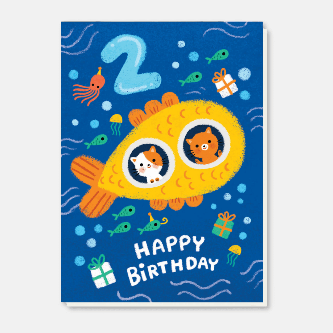2nd Birthday Submarine Greetings Card