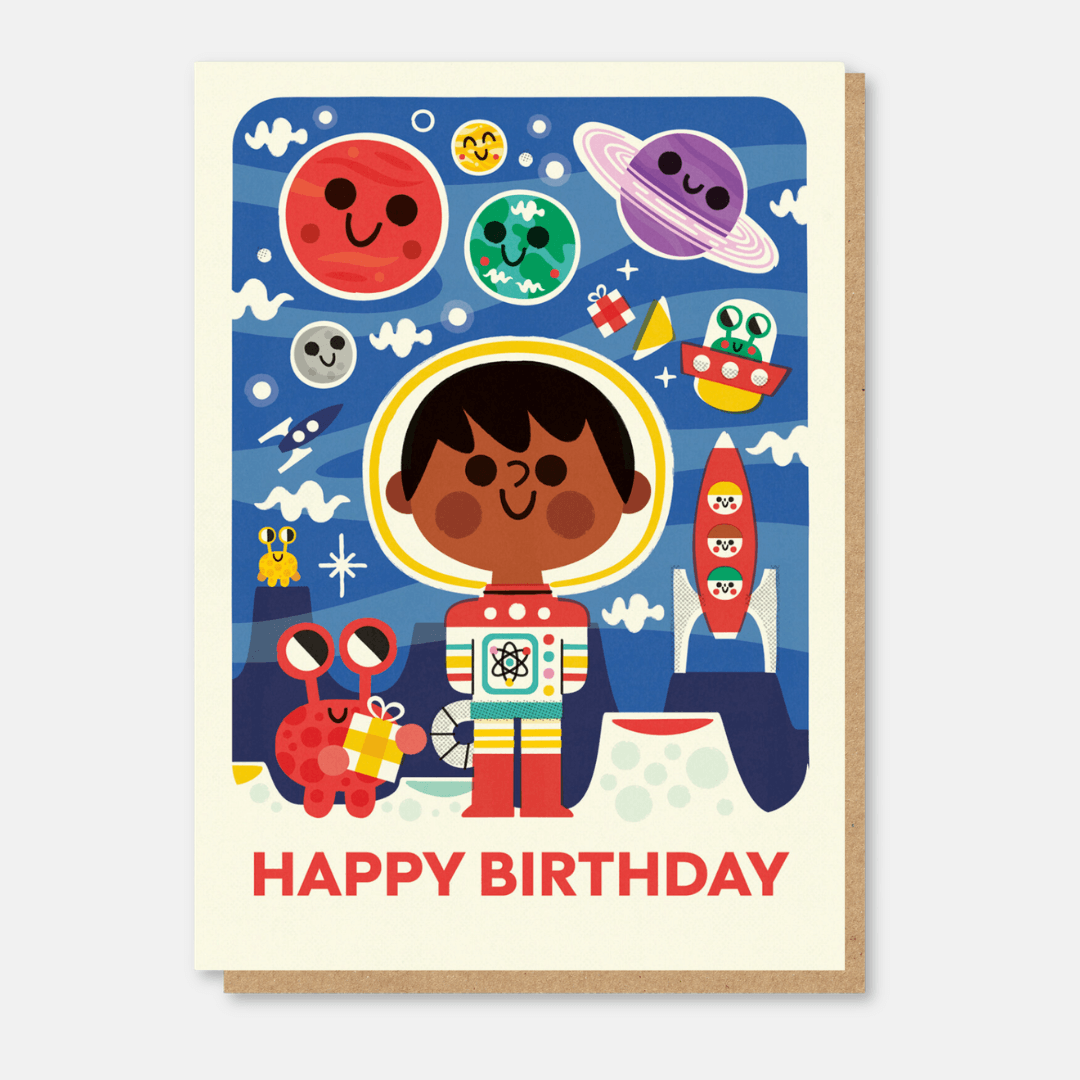 Space Kid Birthday Greetings Card
