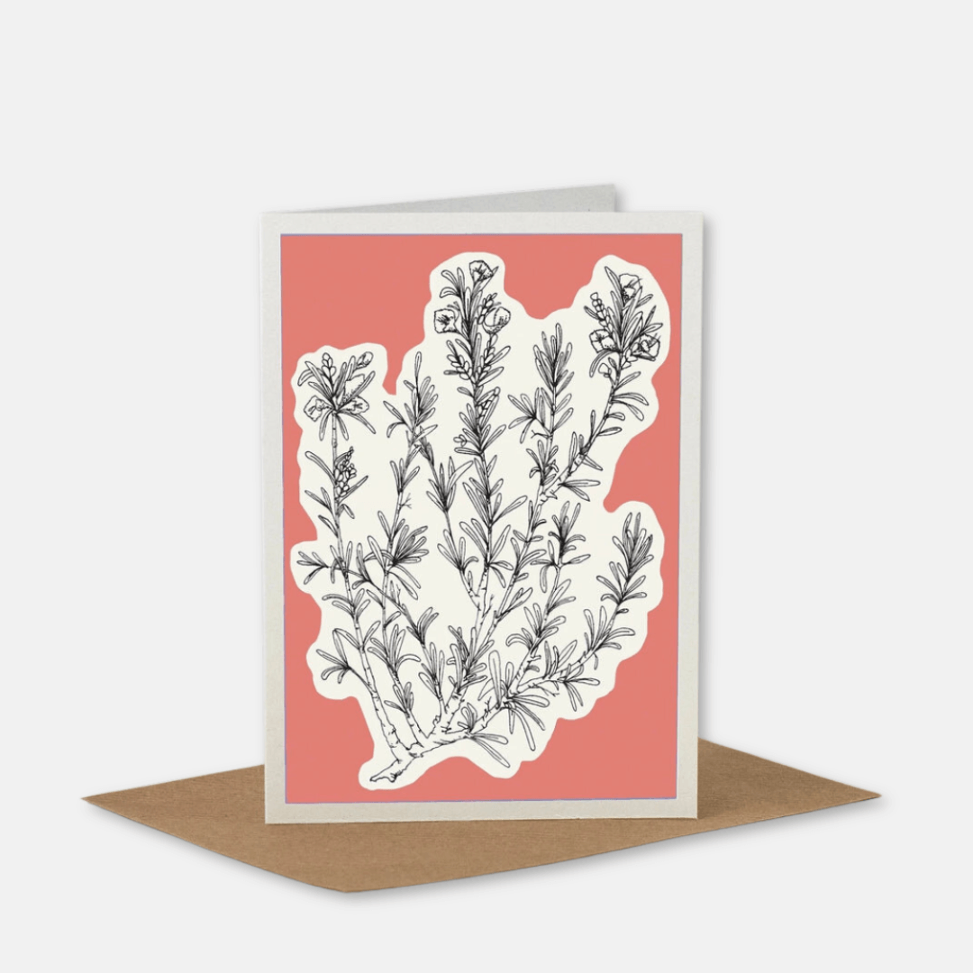 Pink Herb Greetings Card