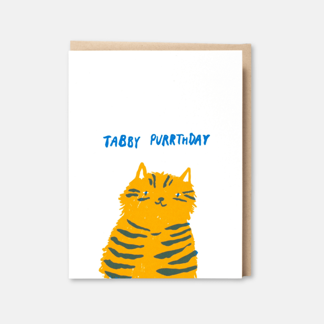 Tabby Puurthday Birthday Greetings Card