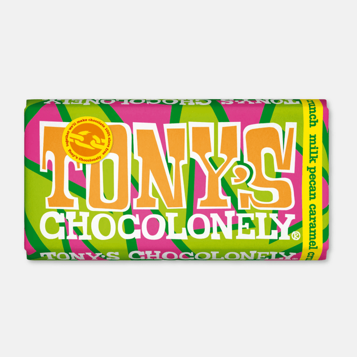 Tony's Chocolonely Milk Chocolate Pecan Caramel Crunch 180g