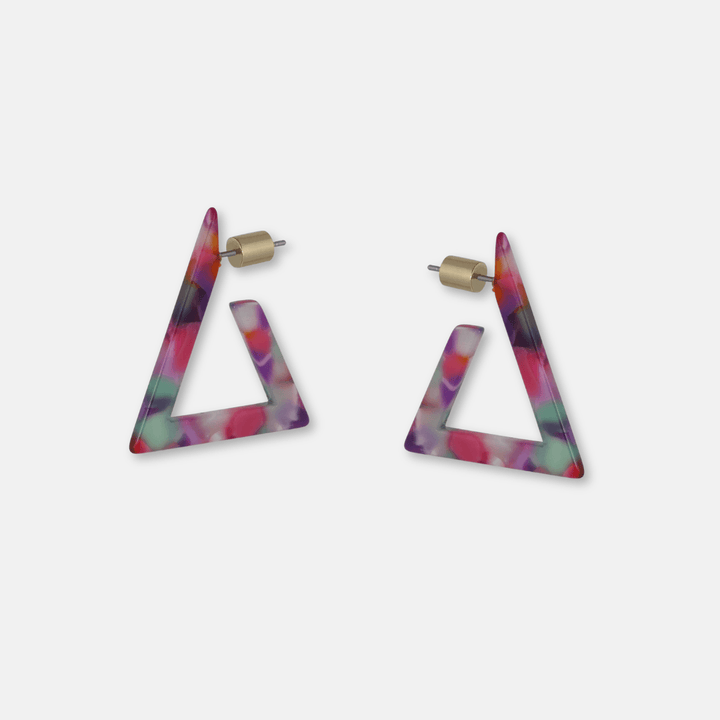 Triangle Resin Hoop Earrings