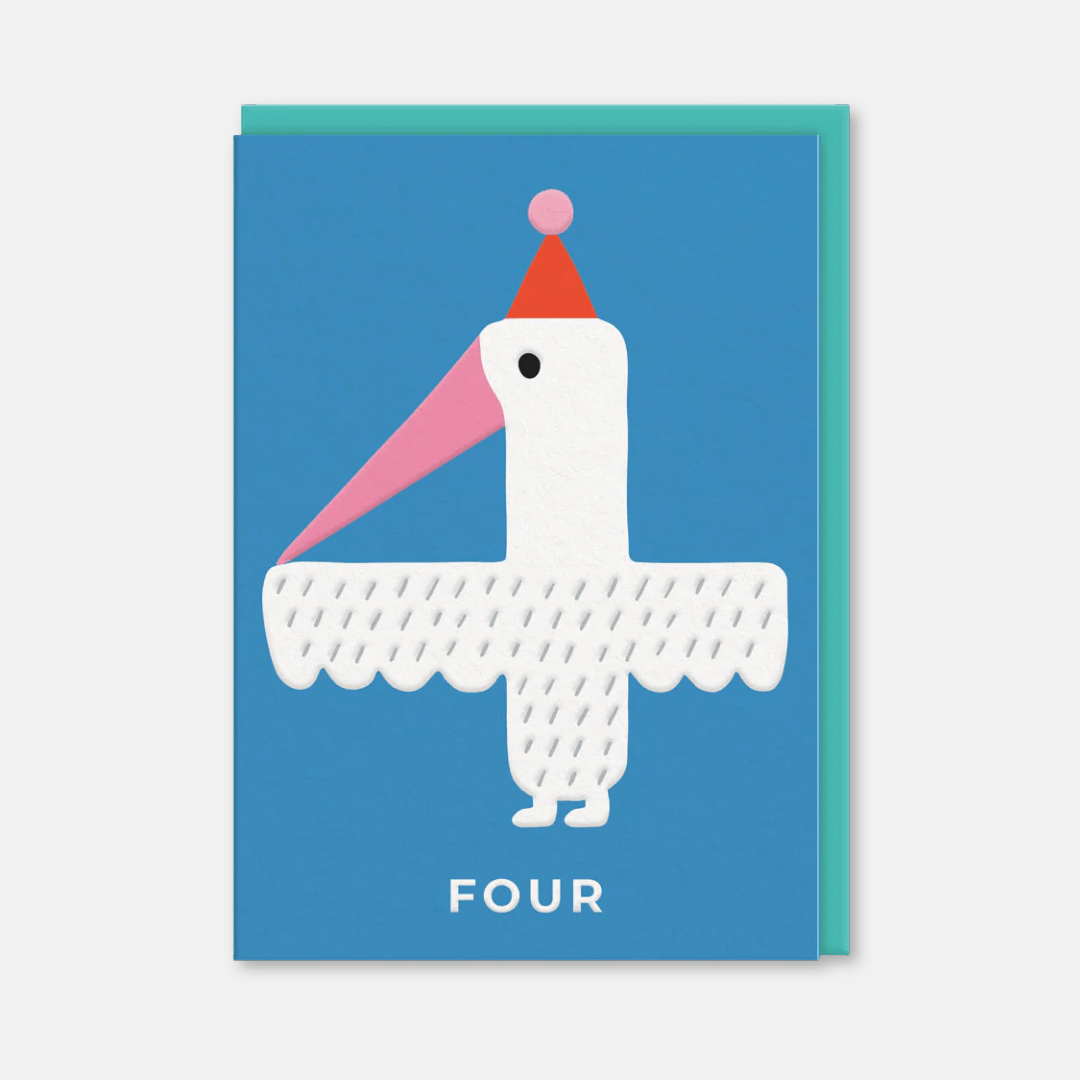 Tropical Bird Age 4 Birthday Greetings Card