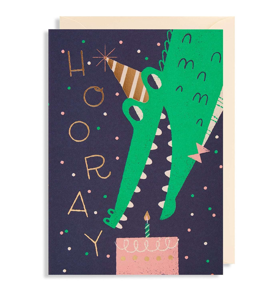 Hooray Crocodile Greetings Card