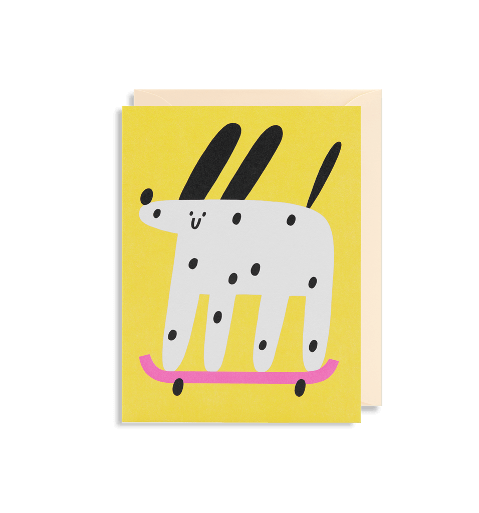 Skateboarding Dog Mini Greetings Card