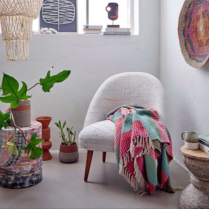 Red Isnel Recycled Cotton Throw